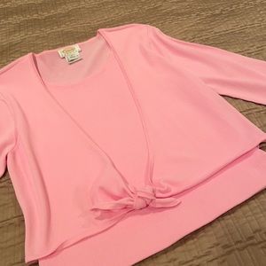 Talbots sweater set, pink, viscose blend, MP